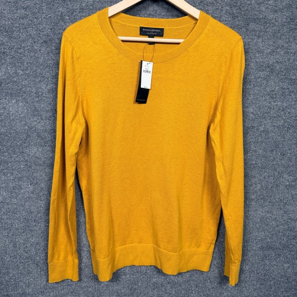 Banana Republic Factory Sweaters - Banana Republic Womens Size Large Sweater Mustard  Yellow Cotton Blend  Forever